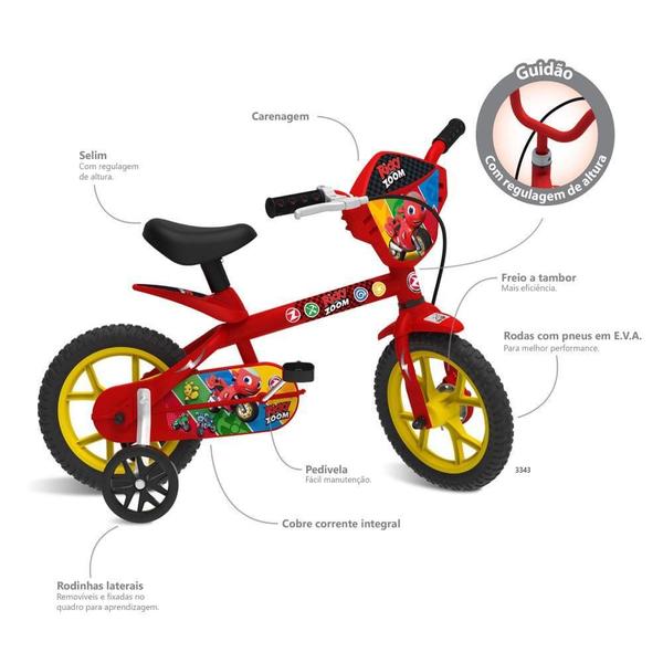 Imagem de Bicicleta Aro 12 - Ricky Zoom - Vermelho - Bandeirante 3343