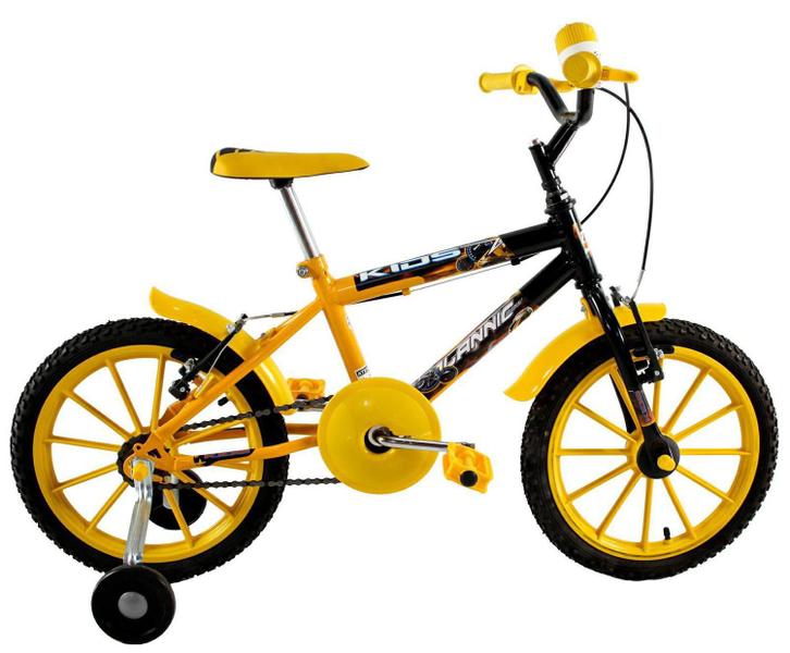 Imagem de Bicicleta Aro 16 Infantil Menino Kids Amarela