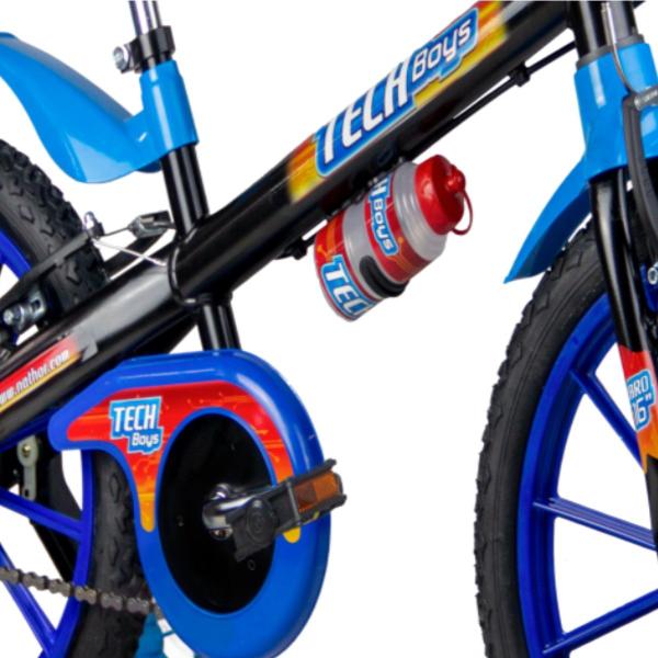 Imagem de Bicicleta Aro 16 Nathor Tech Boys Azul C/ Rodinhas Capacete