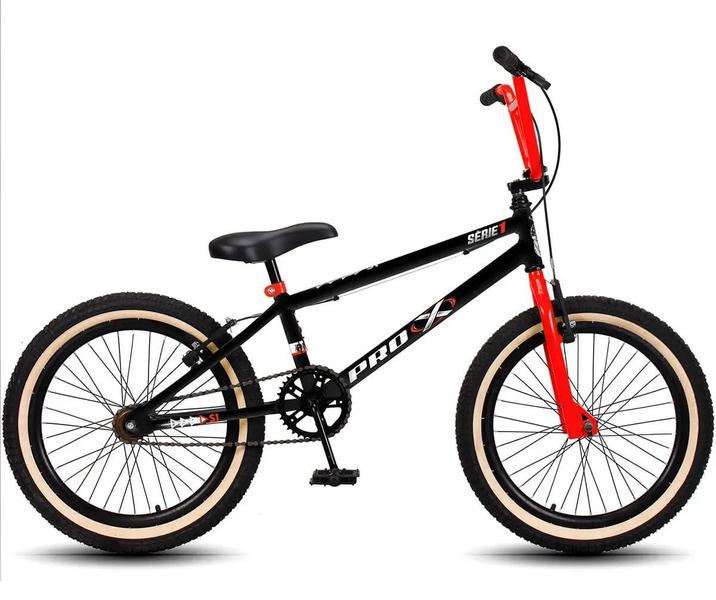 Imagem de Bicicleta Aro 20 BMX PRO X S1 Faixa Bege V-Brake e Rodinhas