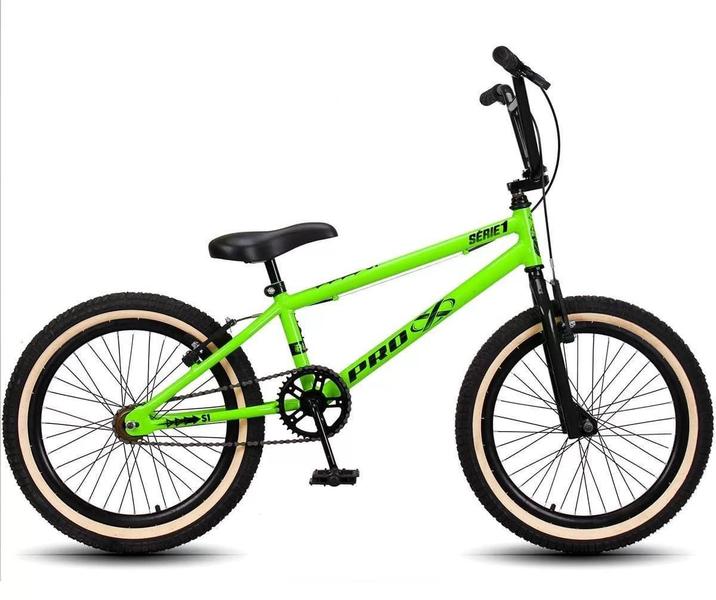 Imagem de Bicicleta Aro 20 BMX PRO X S1 Faixa Bege V-Brake e Rodinhas