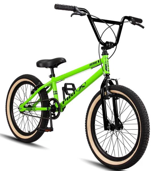 Imagem de Bicicleta Aro 20 BMX PRO X S1 Faixa Bege V-Brake e Rodinhas