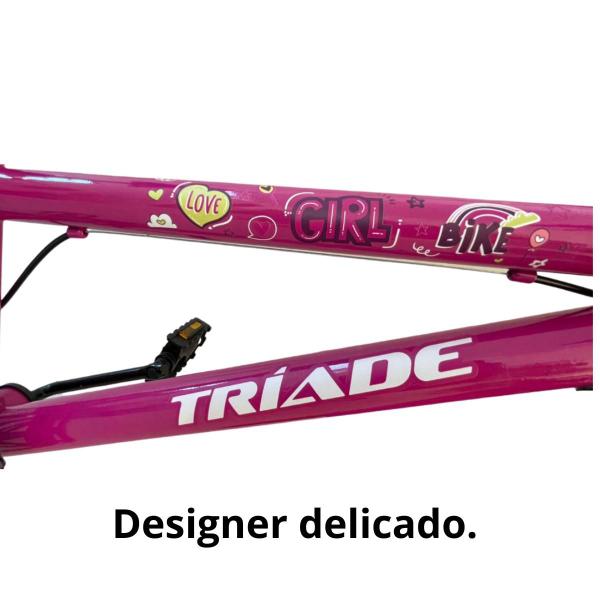 Imagem de Bicicleta aro 20 feminina pink com rodinhas.