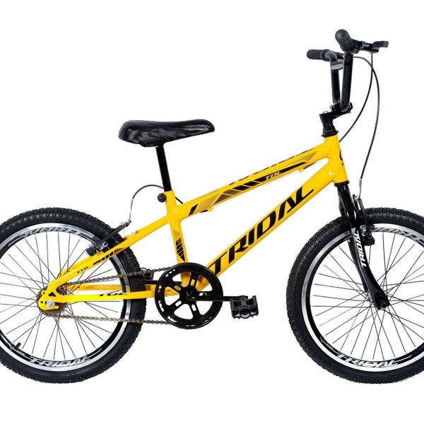 Imagem de Bicicleta Aro 20 Infantil Bmx Cross Quadro Mtb Amarelo