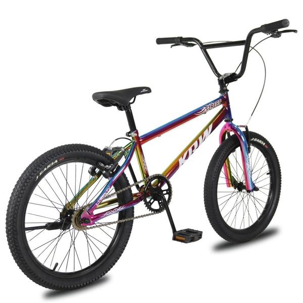 Imagem de Bicicleta Aro 20 KRW BMX Cross V-Brake Sem Marchas Rainbow