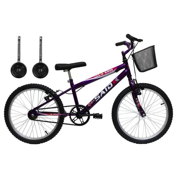 Imagem de Bicicleta Aro 20 Mono Meninas Violeta Com Rodinhas