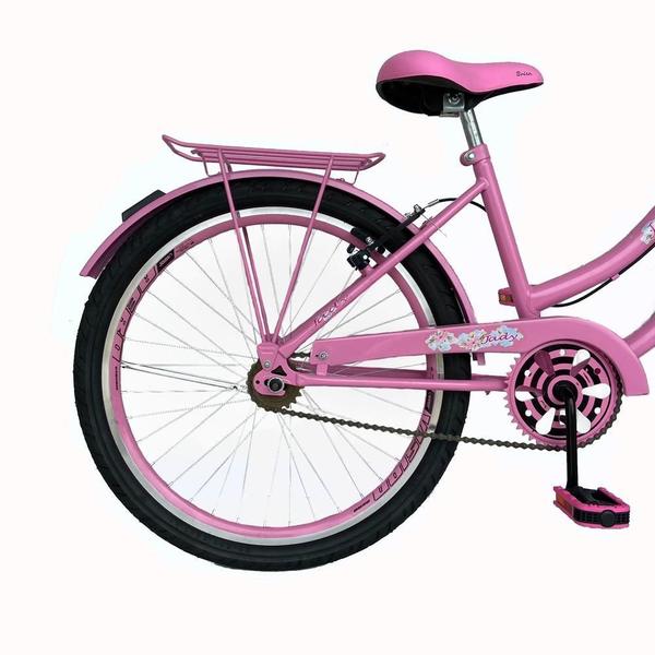 Bicicleta Aro 24 Feminina Jady Cecy Menina Com Cestinha Freio V