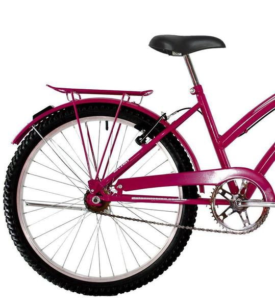 Imagem de Bicicleta Aro 24 Feminina Susi Rosa Pink Com Para-lama e Cesta