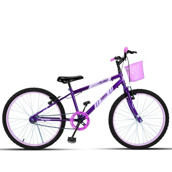 Imagem de Bicicleta Aro 24 Forss Anny C/ Cesta S/ Marcha - Rosa