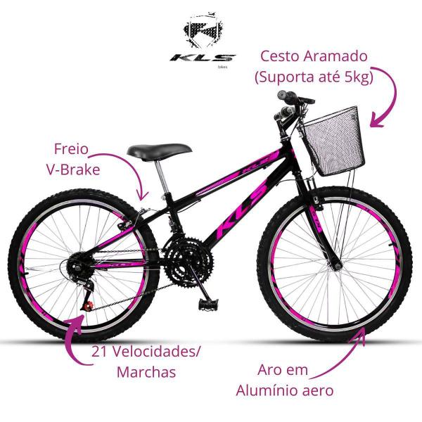 Imagem de Bicicleta Aro 24 Kls Sport Gold  Freio V-Brake Mtb 21 Marchas Feminina