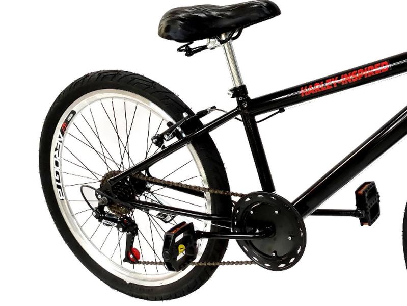 Imagem de Bicicleta aro 24 masculino tipo bmx 6 marchas aero amlo neon