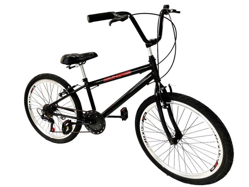 Imagem de Bicicleta aro 24 masculino tipo bmx 6 marchas aero amlo neon