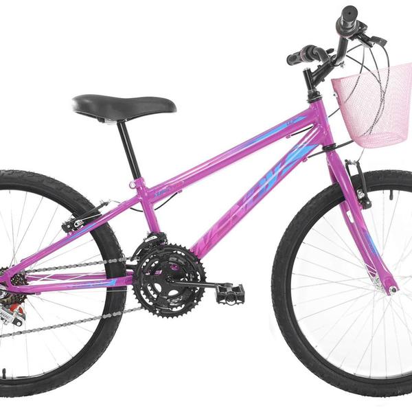 Imagem de Bicicleta Aro 24 para Menina Infantil Wendy 18V Com Cestinha