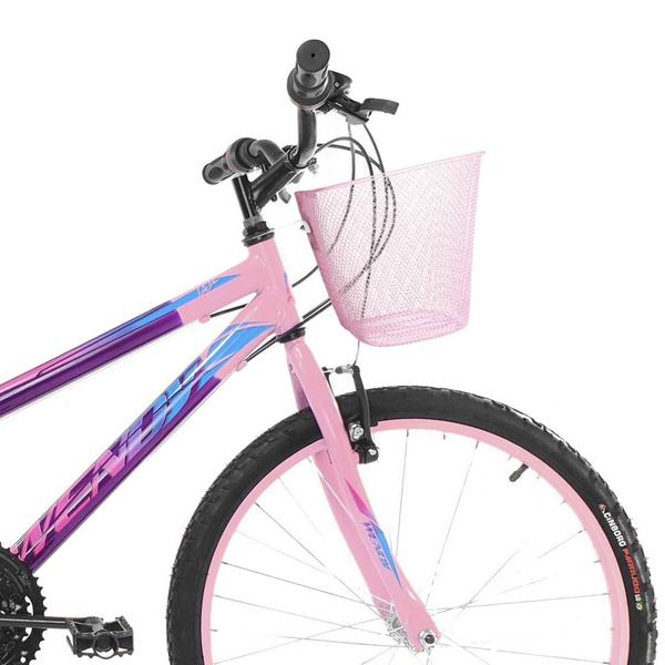 Imagem de Bicicleta Aro 24 para Menina Infantil Wendy 18V Com Cestinha