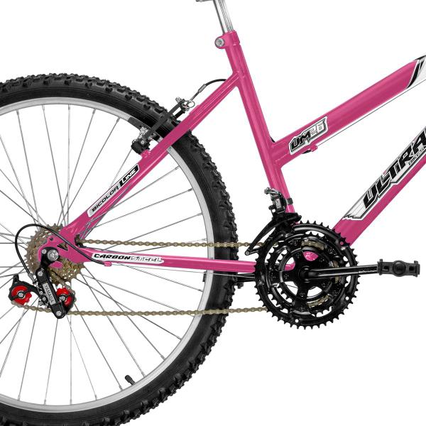 Imagem de Bicicleta Aro 26 Feminina Bicolor 18 Marchas Aço Carbono Ultra Bikes