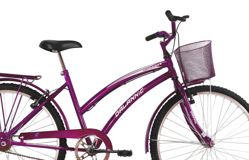 Imagem de Bicicleta Aro 26 Feminina Susi Roxa com Para-lama e Cesta - Dalannio Bike