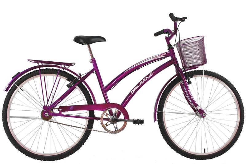 Imagem de Bicicleta Aro 26 Feminina Susi Roxa com Para-lama e Cesta - Dalannio Bike