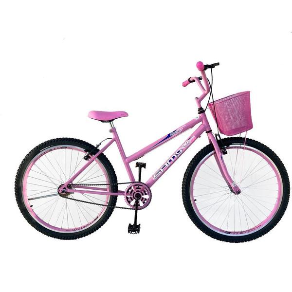 Bicicleta Aro 26 Feminina Urbana Com Cestinha Freios V Brake Roda