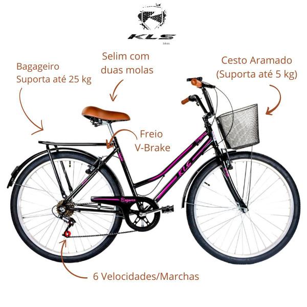 Imagem de Bicicleta Aro 26 Kls Retro Sport Freio V-Brake 6 Marchas