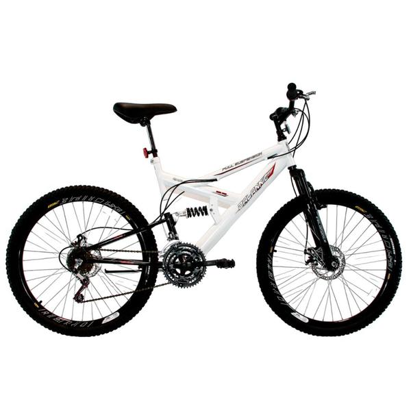 Imagem de Bicicleta Aro 26 MTB 18V Full Suspention Duplo Freio a Disco Max 260 Branca