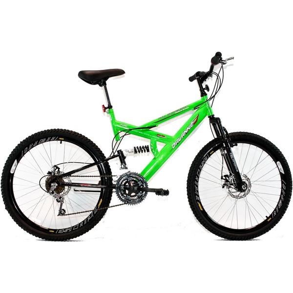 Imagem de Bicicleta Aro 26 MTB 18V Full Suspention Duplo Freio a Disco Max 260 Verde