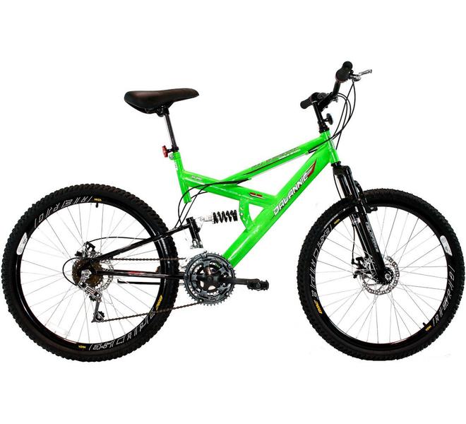 Imagem de Bicicleta Aro 26 MTB 18V Full Suspention Duplo Freio a Disco Max 260 Verde