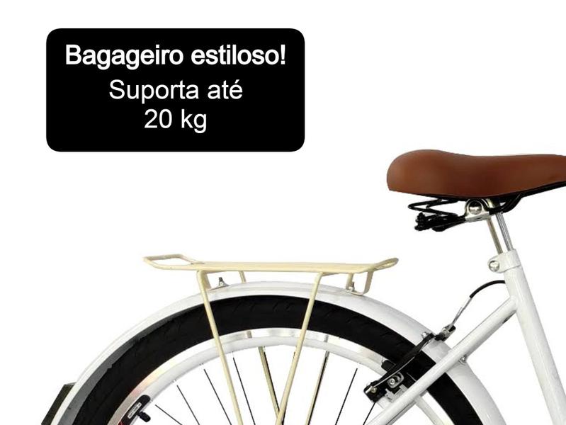 Imagem de Bicicleta aro 26 passeio cesta  tipo vime 6 marchas cor preto