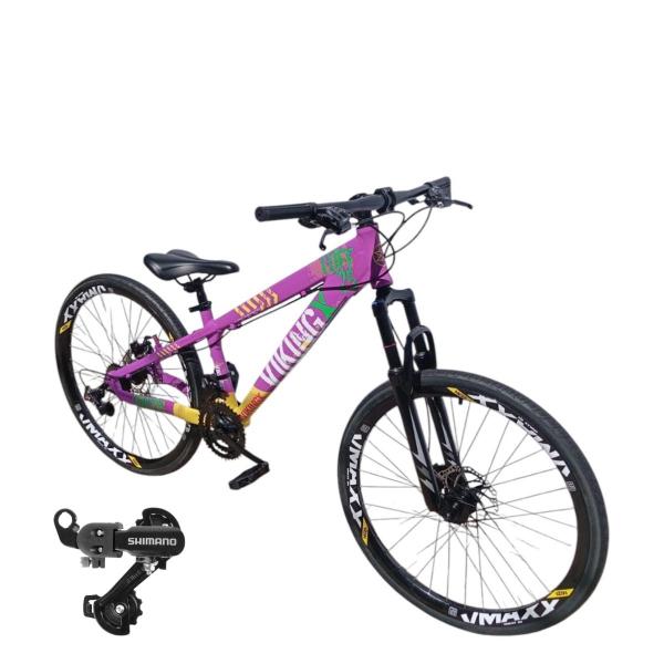 Imagem de Bicicleta Aro 26 Vikingx Tuff 25 Cambio Shimano Traseiro 21v  Mtb Freeride Unissex 