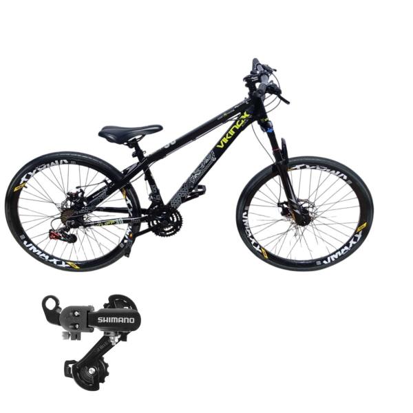 Imagem de Bicicleta Aro 26 vikingx Tuff 30 Aluminio Mtb Freeride 21v Cambio Shimano Traseiro Rodas Vmaxx