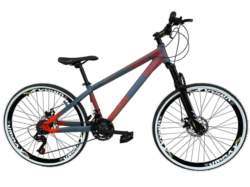 Imagem de Bicicleta Aro 26 Vikingx Tuff X-35 Azul Petróleo 21v Cabeamento Interno Alumínio Freeride Dh Freio a Disco Aros Vmaxx Pretos