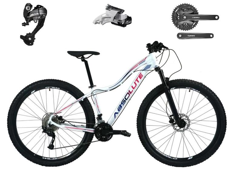 Imagem de Bicicleta Aro 29 Absolute Hera Feminina Câmbios Shimano Altus 27v Freios Hidráulicos Garfo com Trava no Guidão - Branco