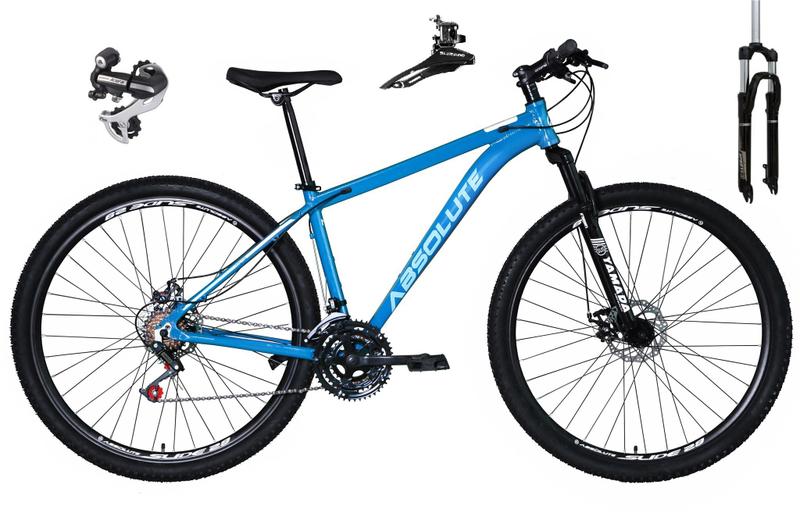 Imagem de Bicicleta Aro 29 Absolute Nero 4 Cabeamento Interno 24v Câmbio Shimano Acera K7 Garfo Trava Freio a Disco - Azul