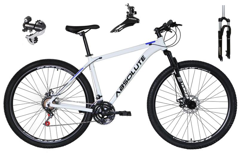 Imagem de Bicicleta Aro 29 Absolute Nero 4 Cabeamento Interno 24v Câmbio Shimano Acera K7 Garfo Trava Freio a Disco - Branco