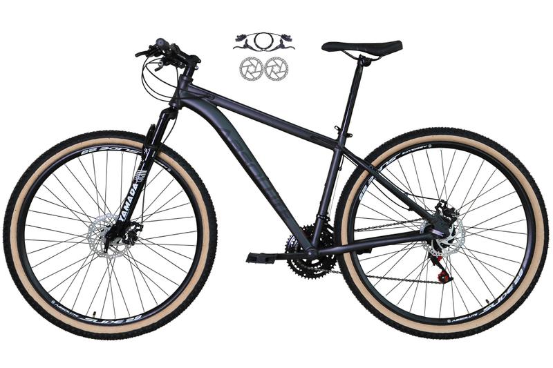 Imagem de Bicicleta Aro 29 Absolute Nero 4 Cabeamento Interno 24v Freios a Disco Hidráulicos Garfo Suspensão Pneu com Faixa Bege - Grafite