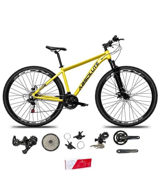 Imagem de Bicicleta Aro 29 Absolute Nero 5 2x9 Freios Hidráulicos Garfo Com Trava 18v Alumínio - Amarelo