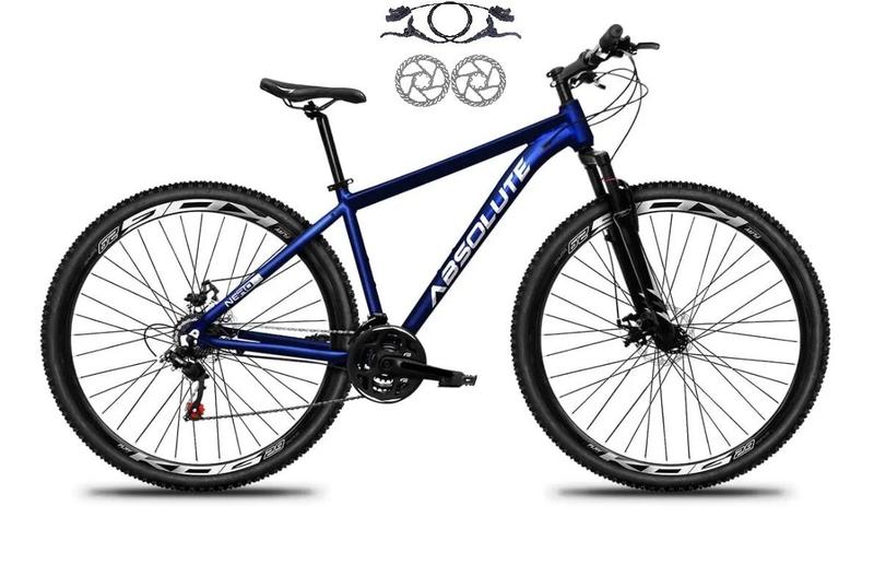 Imagem de Bicicleta Aro 29 Absolute Nero 5 Alumínio 21v Freio A Disco Hidráulico Garfo Suspensão - Azul