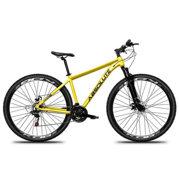 Imagem de Bicicleta Aro 29 Absolute Nero 5 Alumínio 27v K7 Freio Disco Mecânico Garfo Suspensão - Amarelo