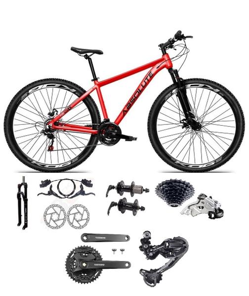 Imagem de Bicicleta Aro 29 Absolute Nero 5 Câmbio Shimano Deoare e Altus 27v Freio Hidráulico Garfo Trava - Vermelho