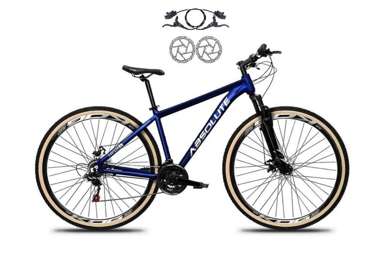 Bicicleta Aro 29 Absolute Nero 5 Freios Disco Hidráulicos 24V Garfo Suspensão Pneu Faixa - Azul Imagem de Bicicleta Aro 29 Absolute Nero 5 Freios Disco Hidráulicos 24V Garfo Suspensão Pneu Faixa - Azul