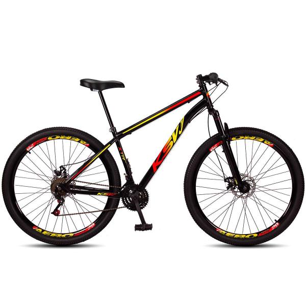 Imagem de Bicicleta Aro 29 Aço Carbono Ksvj Freios Disco Suspensão 21v