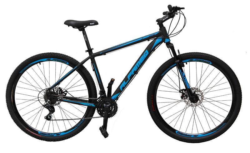 Imagem de Bicicleta aro 29 Alfameq Atx Alumínio 21 Marchas Câmbios Shimano Freio a Disco - Preto/Azul