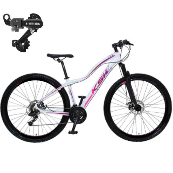 Imagem de Bicicleta Aro 29 Feminino Aluminio Ksw Mwza Cambio Traseiro Shimano 21v Index Passeio 