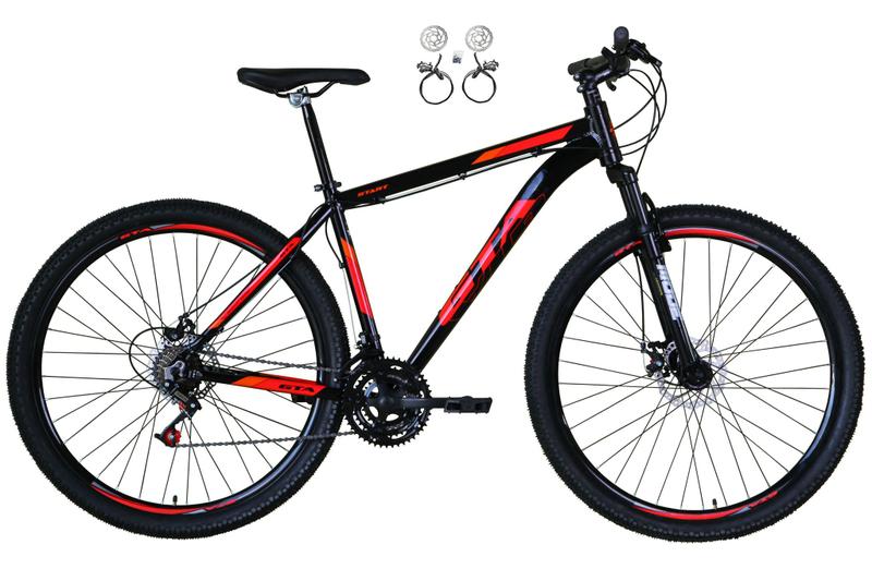 Imagem de Bicicleta Aro 29 Gta Start 21v Freio a Disco Hidráulico Alumínio Garfo Suspensão - Preto/Vermelho