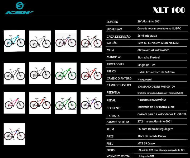 Imagem de Bicicleta Aro 29 Ksw 12v Deore Freio Hidraulico Trava Guidão