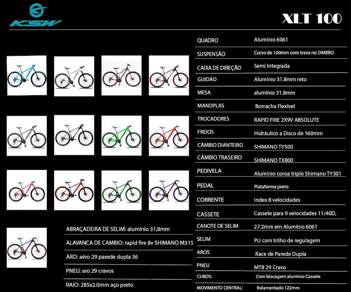 Imagem de Bicicleta Aro 29 Ksw 24v Shimano Tx800 Hidráulica Trava E K7