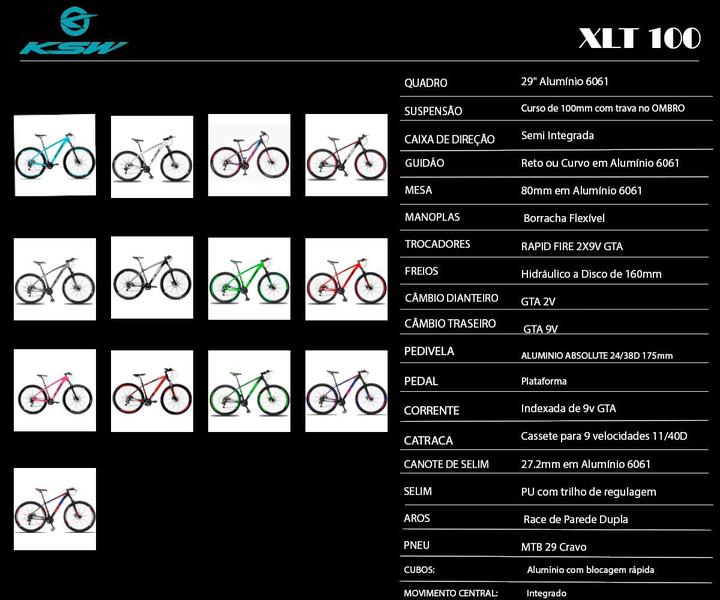 Imagem de Bicicleta Aro 29 Ksw 2x9v Freio Hidráulico Trava K7 11/40