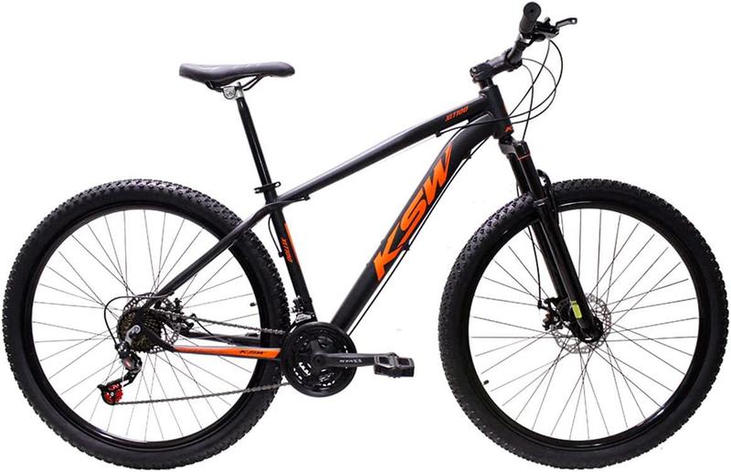 Imagem de Bicicleta Aro 29 Ksw Xlt 24v Freios Hidráulicos Garfo Suspensão Mtb - Preto/Laranja