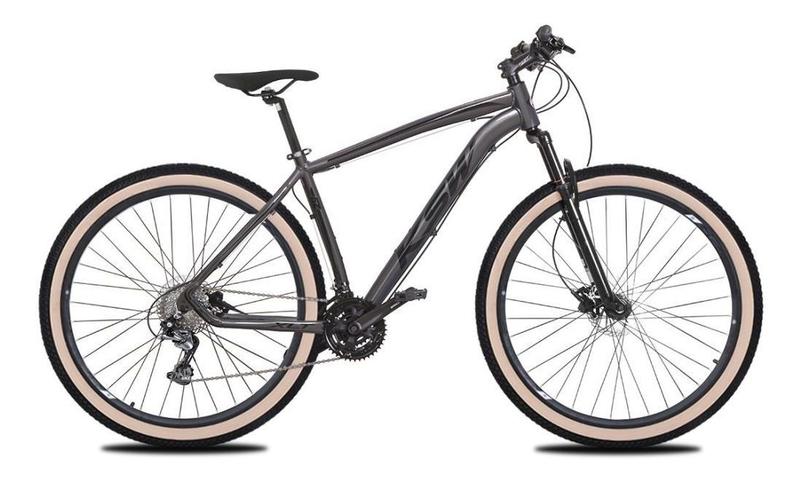 Imagem de Bicicleta Aro 29 Ksw Xlt 24v K7 Câmbios Shimano Freio Hidráulico Garfo com Trava Pneu Faixa Bege - Grafite