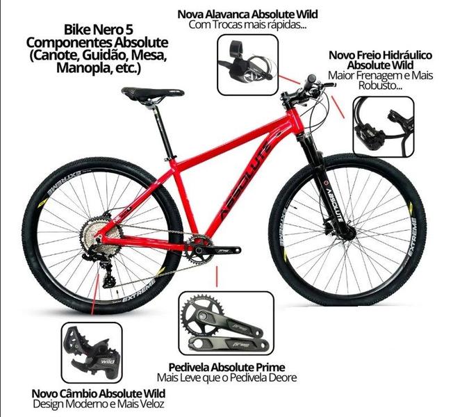 Bicicleta Aro 29 Nero 5 Peças Inteira Absolute 12v Hollowtech