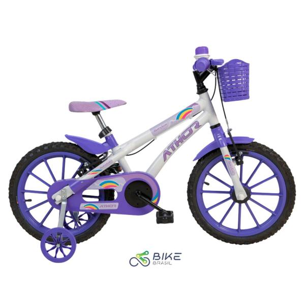 Imagem de Bicicleta athor aro 16 baby lux fem. com cesto branca/violeta